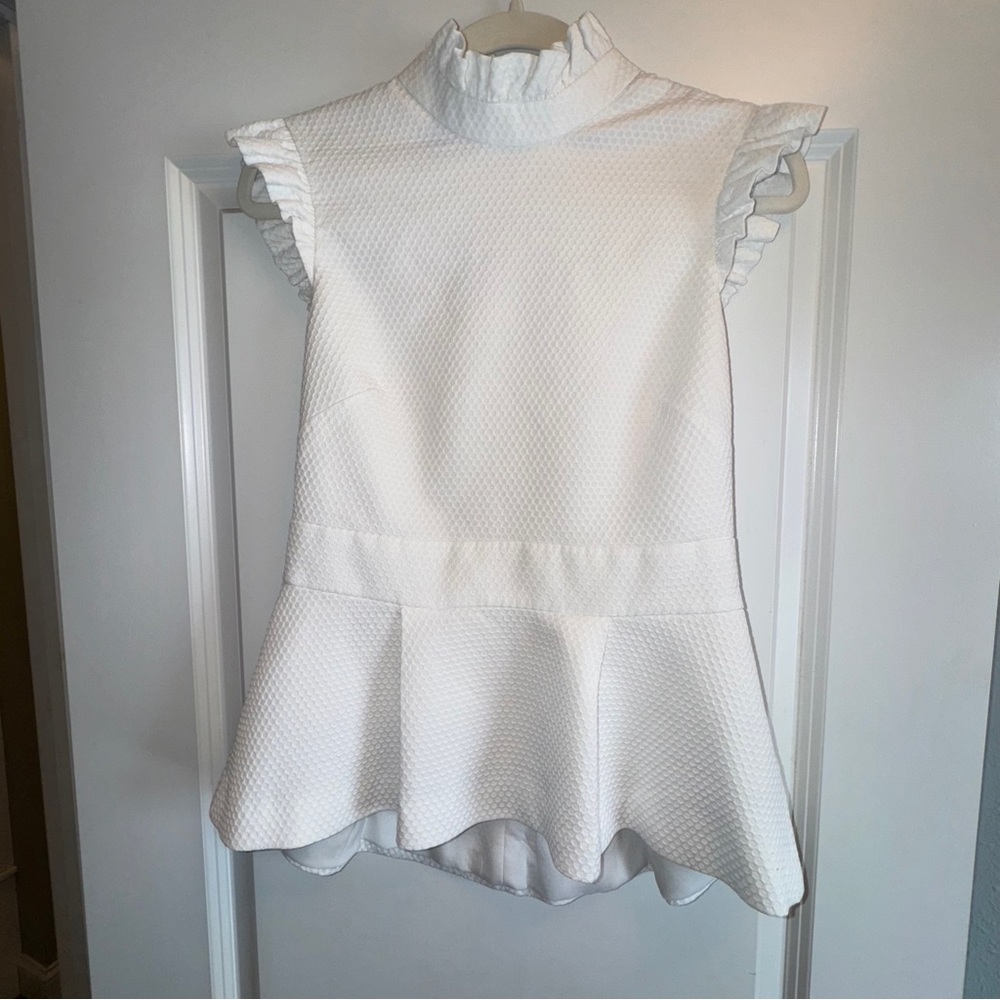 Ted Baker London Bubbl Peplum Ruffle Top US sz 6 UK sz 2 - Picture 9 of 9